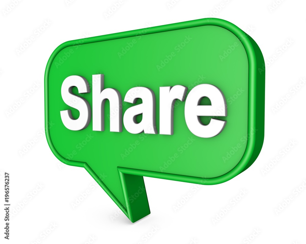 Share 3D Speech Bubble