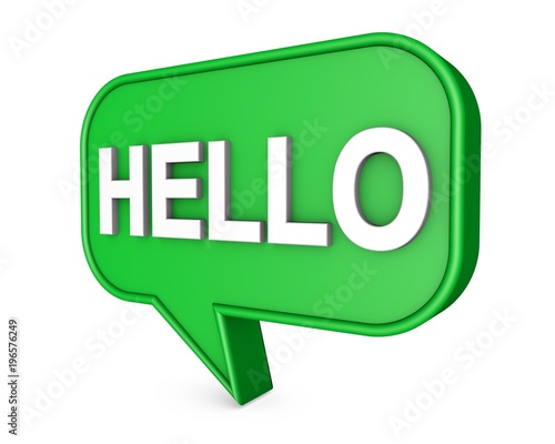 Hello 3D Speech Bubble