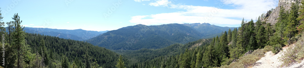 Castle Crags Panaorama - Forest - Mountain