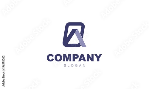 AQ company linked letter logo, Letter AQ or Q monogram logo with grid method design