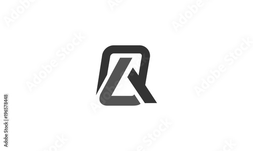 AQ company linked letter logo, Letter AQ or Q monogram logo with grid method design