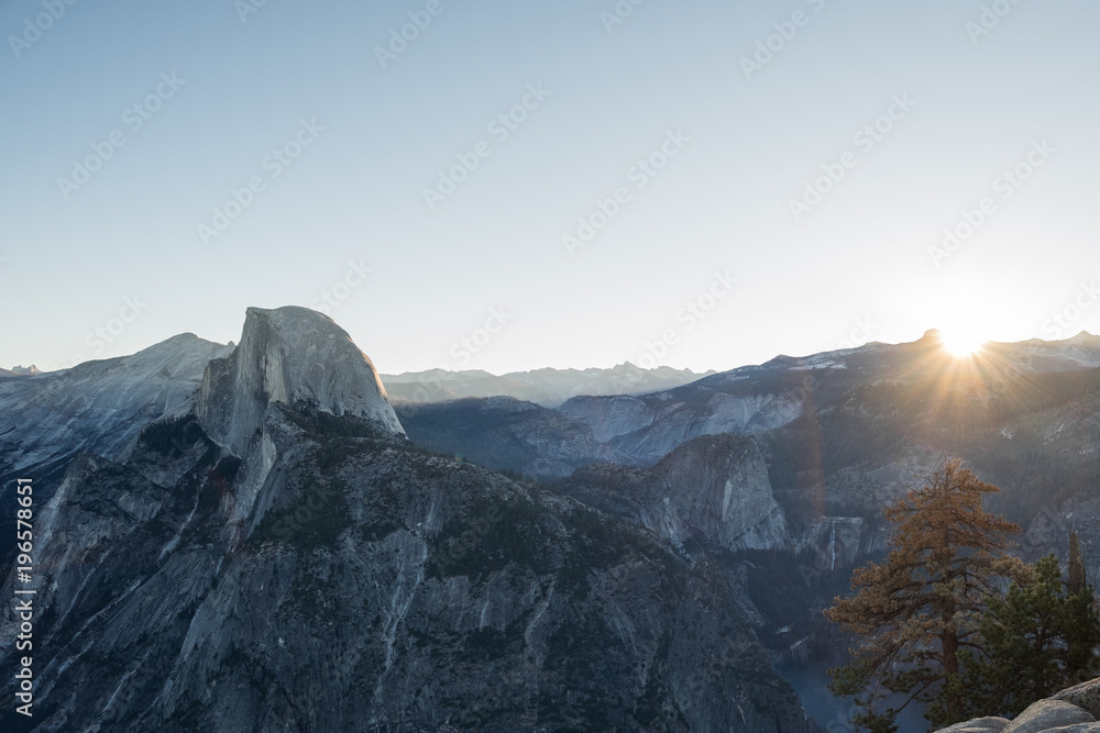 First Light on Half Dome - from Glacier Point - Yosemite