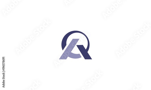 AQ company linked letter logo, Letter AQ or Q monogram logo with grid method design