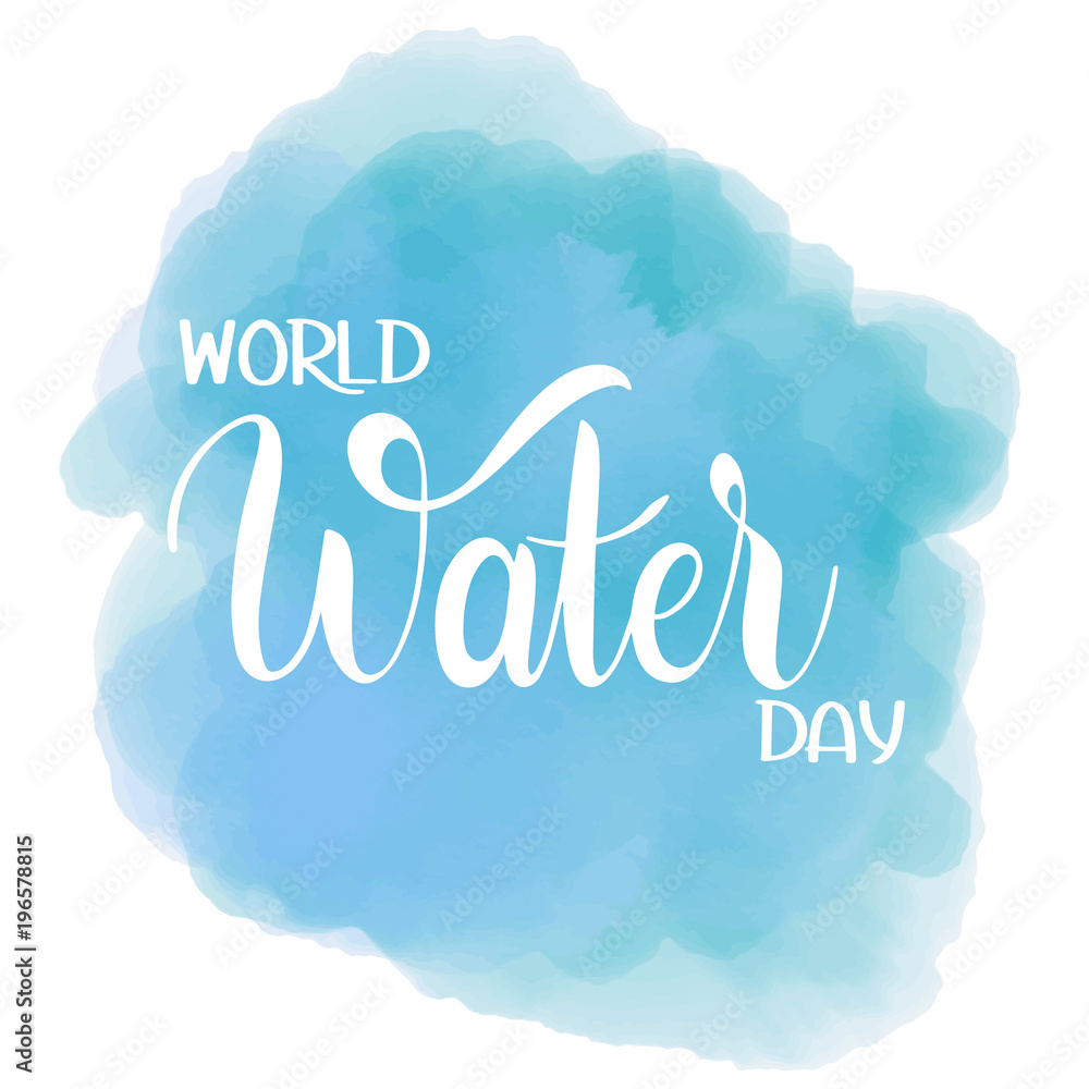 Obraz World water Day lettering. Save the water.