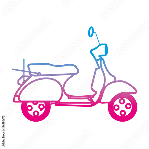 degraded line motocycle transportation travel with mirror and wheels