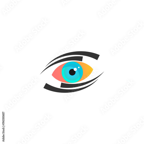 Vision logo concept with eye icon vector design element
