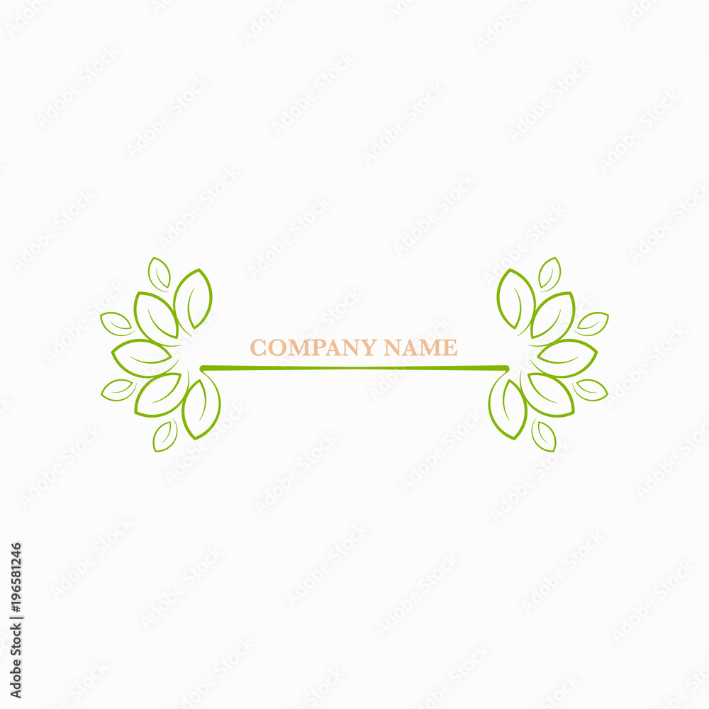 Green leaf logo vector design element for beauty, massage, cosmetic and spa salon Green leaf logo vector design element for beauty, massage, cosmetic and spa salon