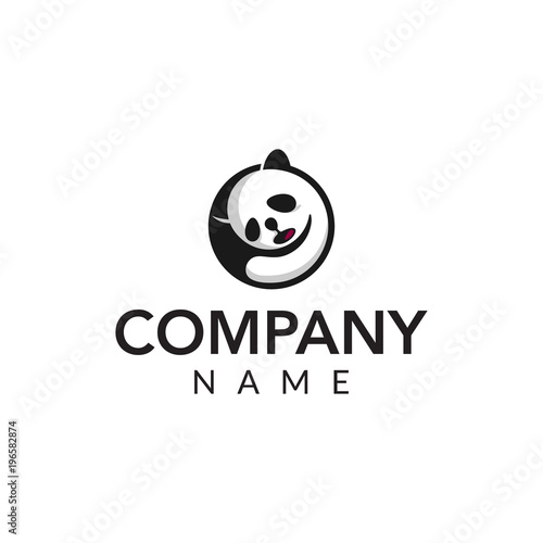 Sleep panda vector logo icon illustration
