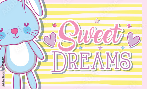 Sweet dreams card with cute bunny