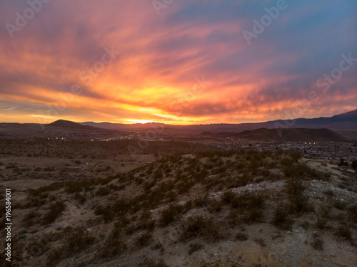 Sunset in the death valley desert in USA. © Nick Starichenko