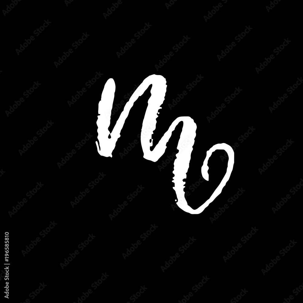 Letter M. Handwritten by dry brush. Rough strokes textured font. Vector illustration. Grunge style elegant alphabet. Letter M. Handwritten by dry brush. Rough strokes textured font. Vector illustration. Grunge style elegant alphabet.