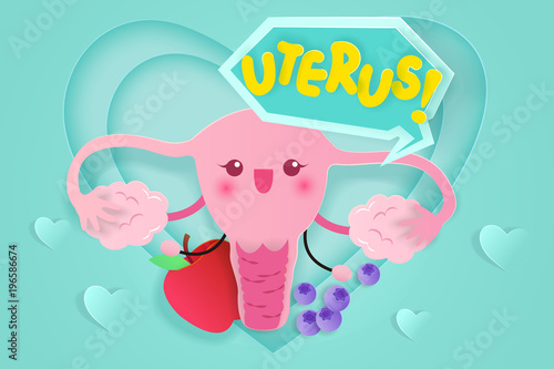 cute cartoon uterus