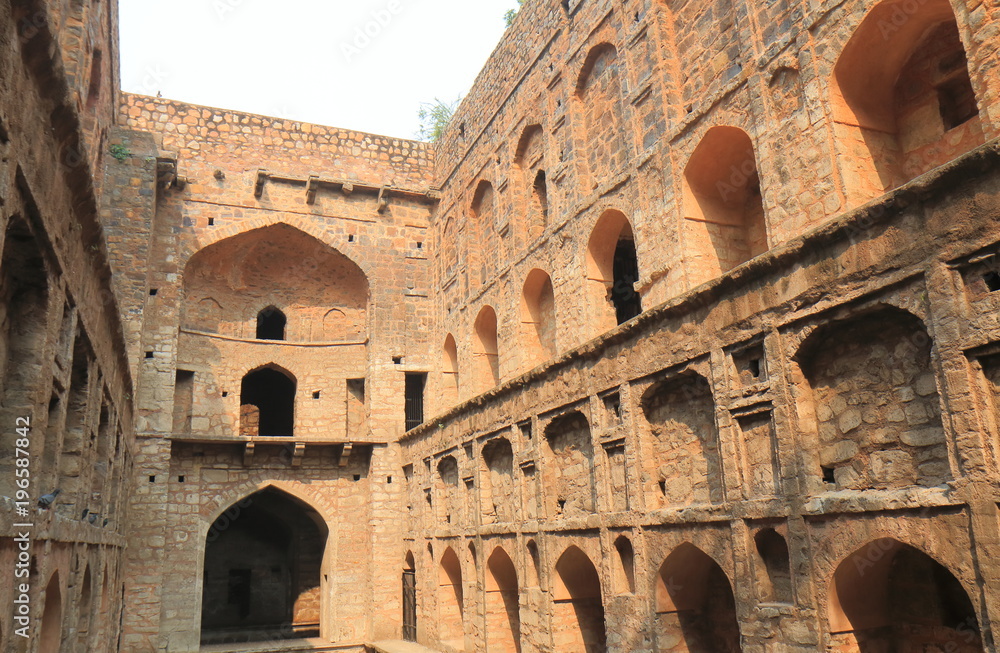 Historical architecture Ugrasen Ki Baoli New Delhi India