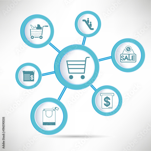 shopping diagram, inofographic design