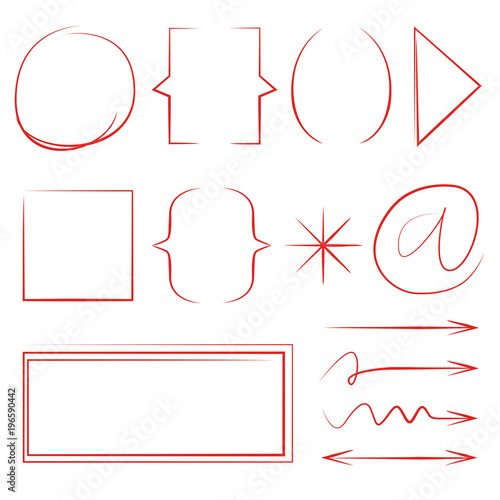 red hand drawn bracker and arrows