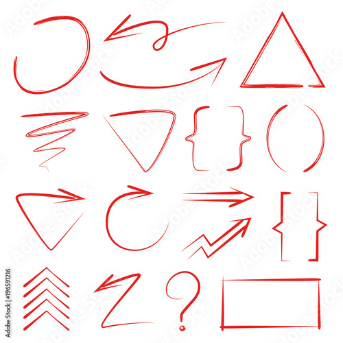 red hand drawn bracker and arrows