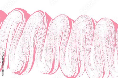 Natural soap texture. Appealing bright pink foam trace background. Artistic actual soap suds. Cleanliness, cleanness, purity concept. Vector illustration.