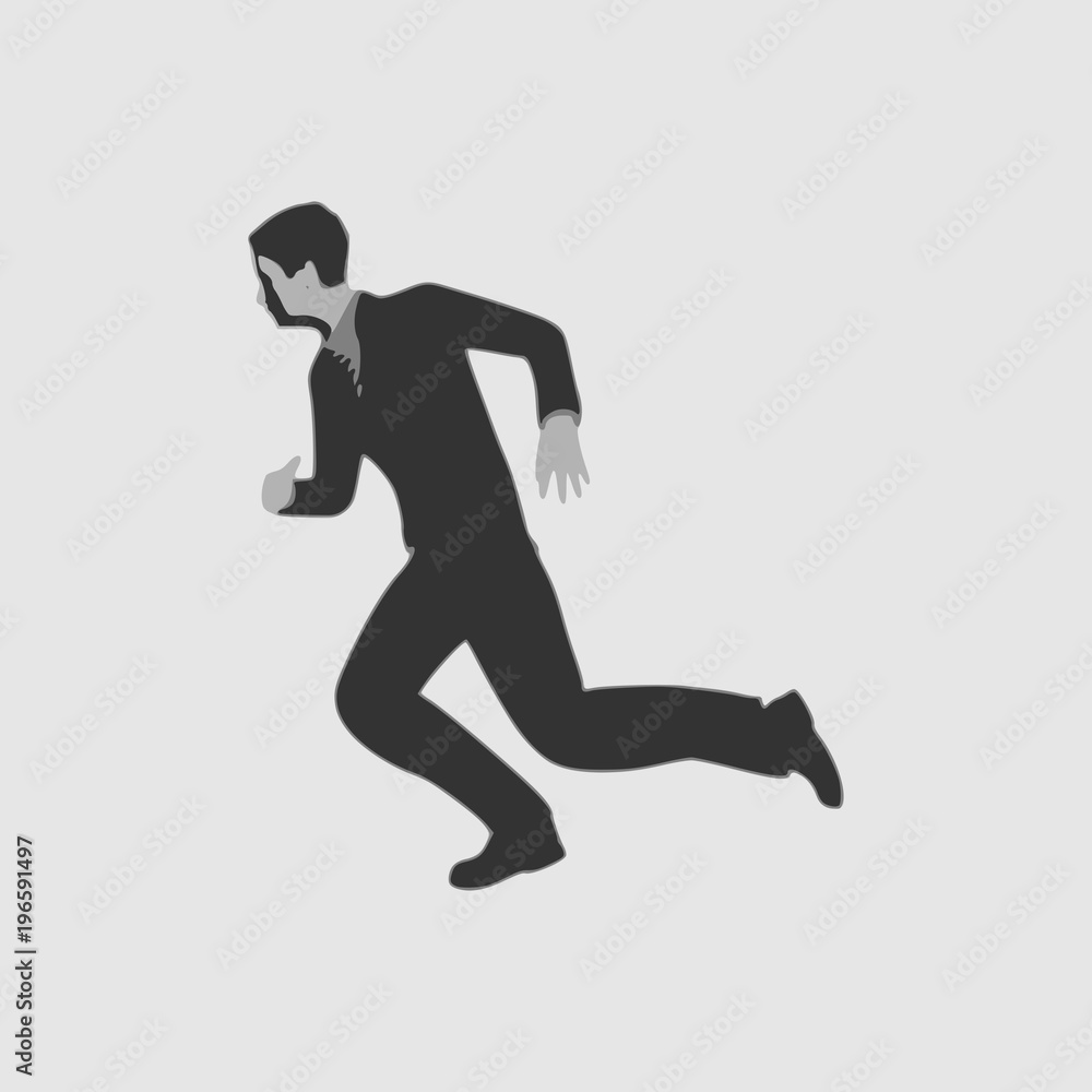 Businessman running forward. Abstract illustration. Modern lifestyle metaphor