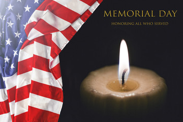 MEMORIAL DAY, US flag, usa, burning candle,