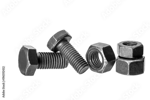 bolt and nut isolated on white background