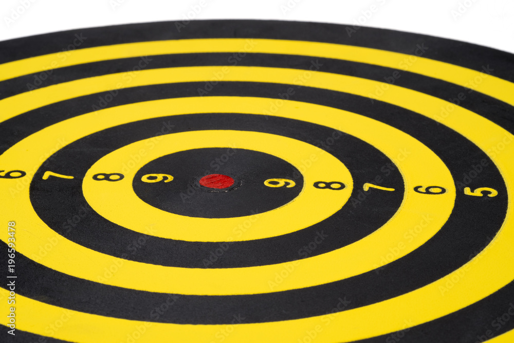 Close up of dartboard on white background.Business Success Concept Close up of dartboard on white background.Business Success Concept