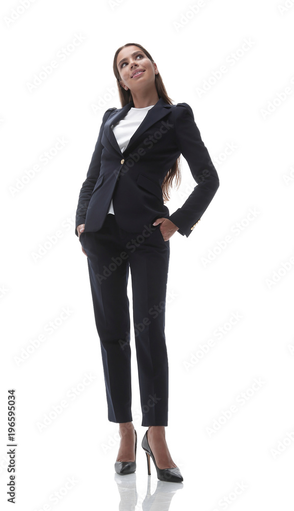 bottom view of confident business woman bottom view of confident business woman