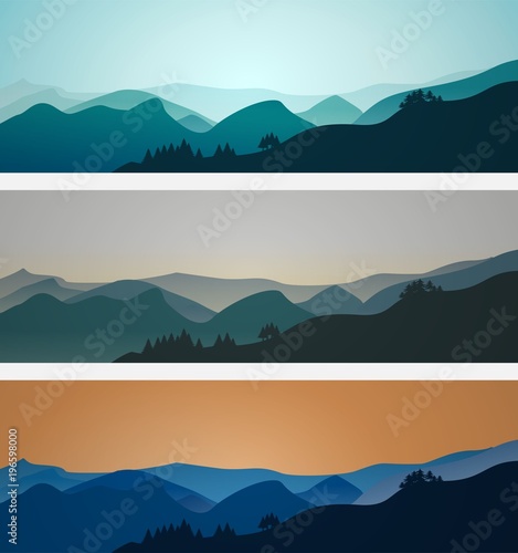 mountain lanscape vector illustration
