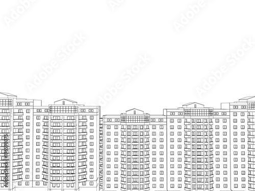 Background with the outlines of multi-storey buildings