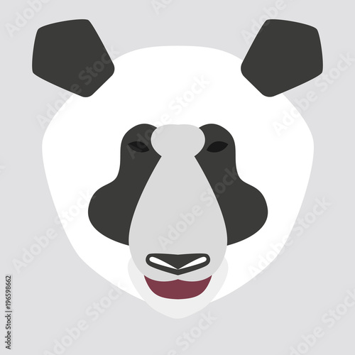 Fototapeta Naklejka Na Ścianę i Meble -  Flat icon with panda