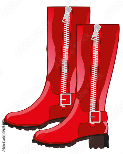 Feminine red boots