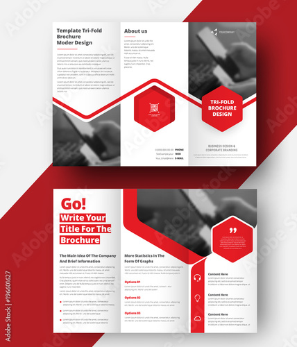 Vector triple folding brochure for business and advertising