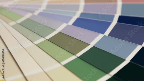 pallet with samples of different colors. rotation video
