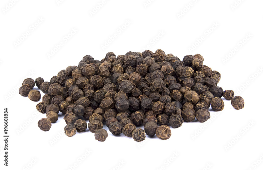 Pile of black pepper isolated on white background Pile of black pepper isolated on white background