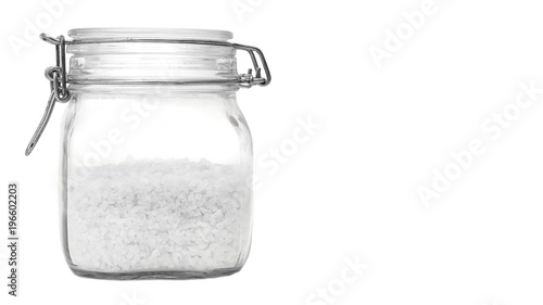 bottle with salt Isolated on white background. copy space, template