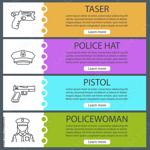 Police web banner templates set