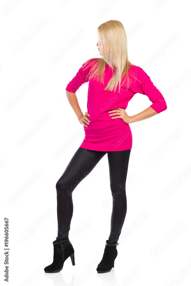 Fashion Model Is Standing And Looking Away Fashion Model Is Standing And Looking Away