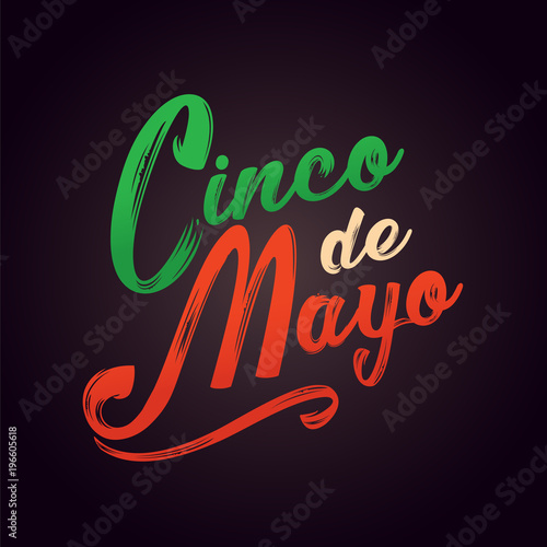 Cinco de Mayo lettering greeting text vector illustration
