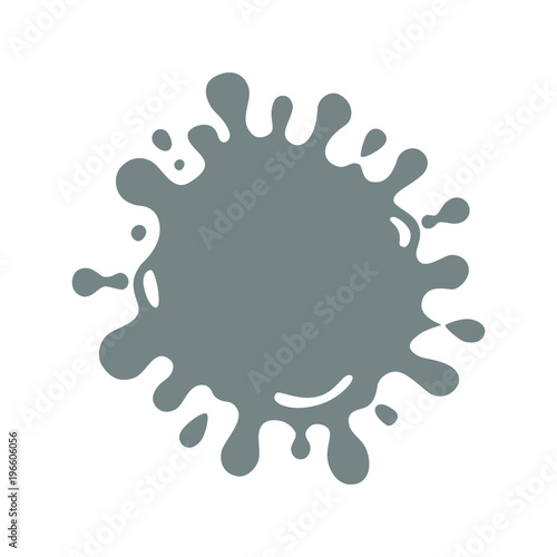 Isolated gray blot on white background. Abstract element for design. Vector illustration