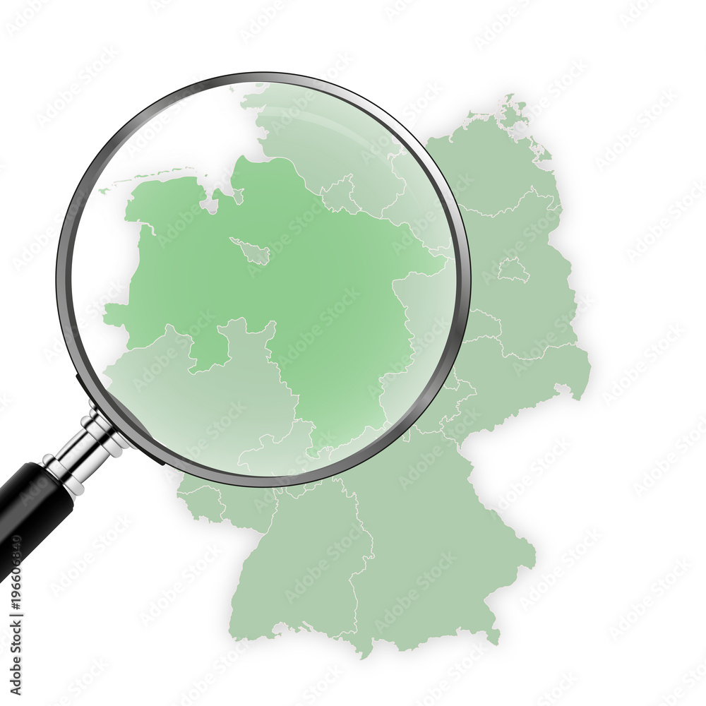 Landkarte Deutschland - Niedersachsen vergrößert Landkarte Deutschland - Niedersachsen vergrößert