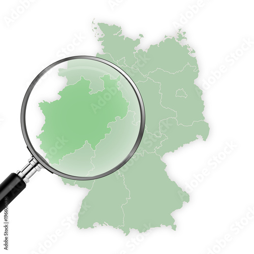 Landkarte Deutschland - Nordrhein-Westfalen vergrößert
