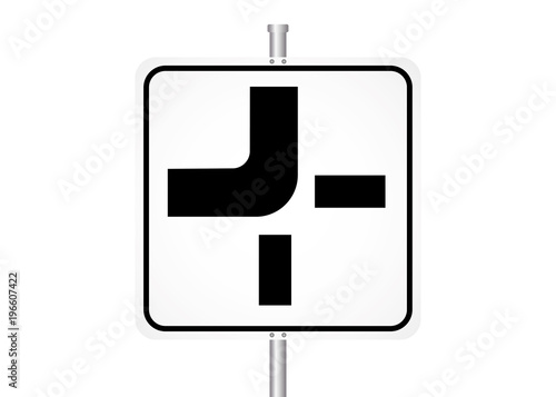 Straßenschild - Vorfahrtsstraße an Kreuzung
