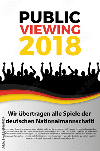 Plakat Public Viewing 2018 - deutsche Nationalmannschaft Spiele