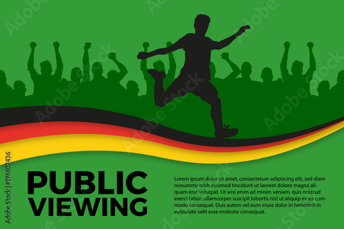 Public Viewing Einladung Fußballspieler Silhouette