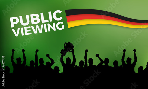 Public Viewing Poster - Deutschlandflagge und jubelnde Menge