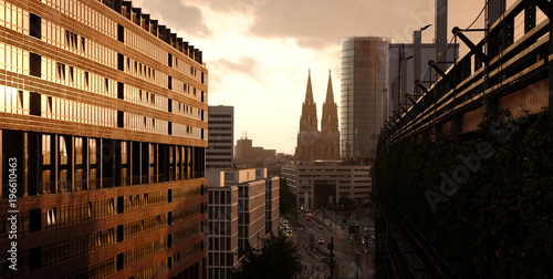 Obraz na płótnie Cologne Cathedral Sunset Skyline