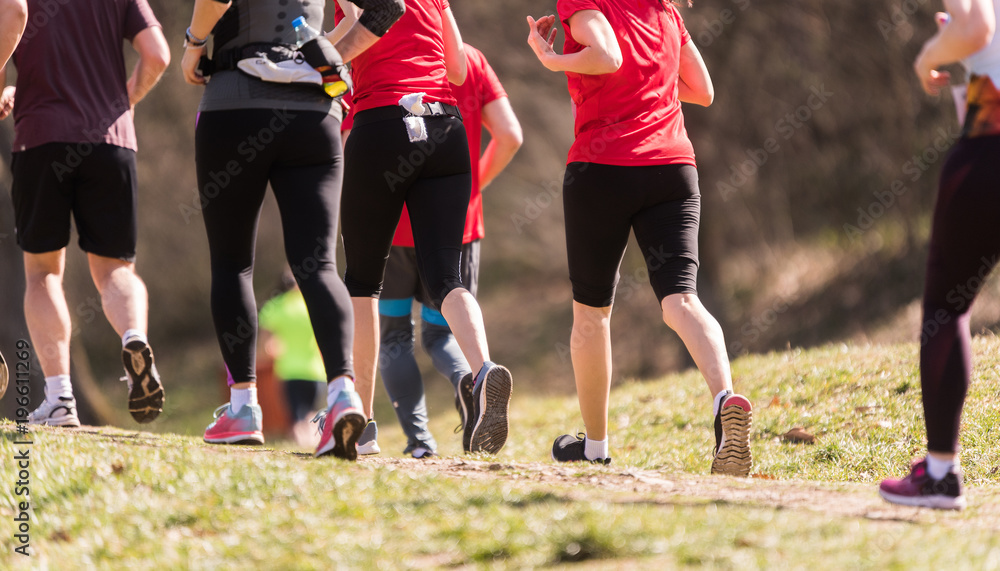 Fototapeta premium Marathon running race, people feet
