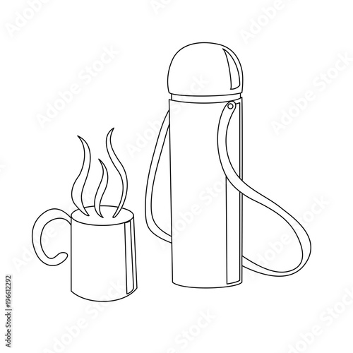 Travelling thermos with a cup