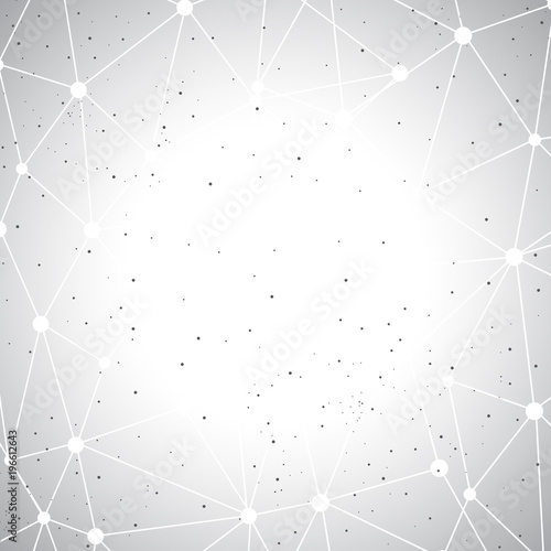 Grey graphic background dots with connections for your design  illustration