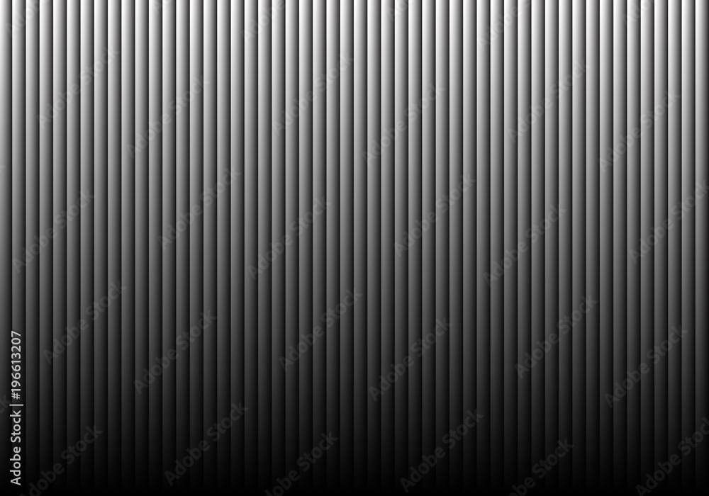 Obraz premium Gray shutter wall pattern with dim down light gradient black blank background vector illustration.
