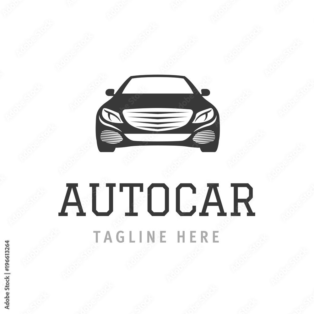 Logo autocar concept. Design of vehicle company sign. Vector illustration automobile symbol for branding.
